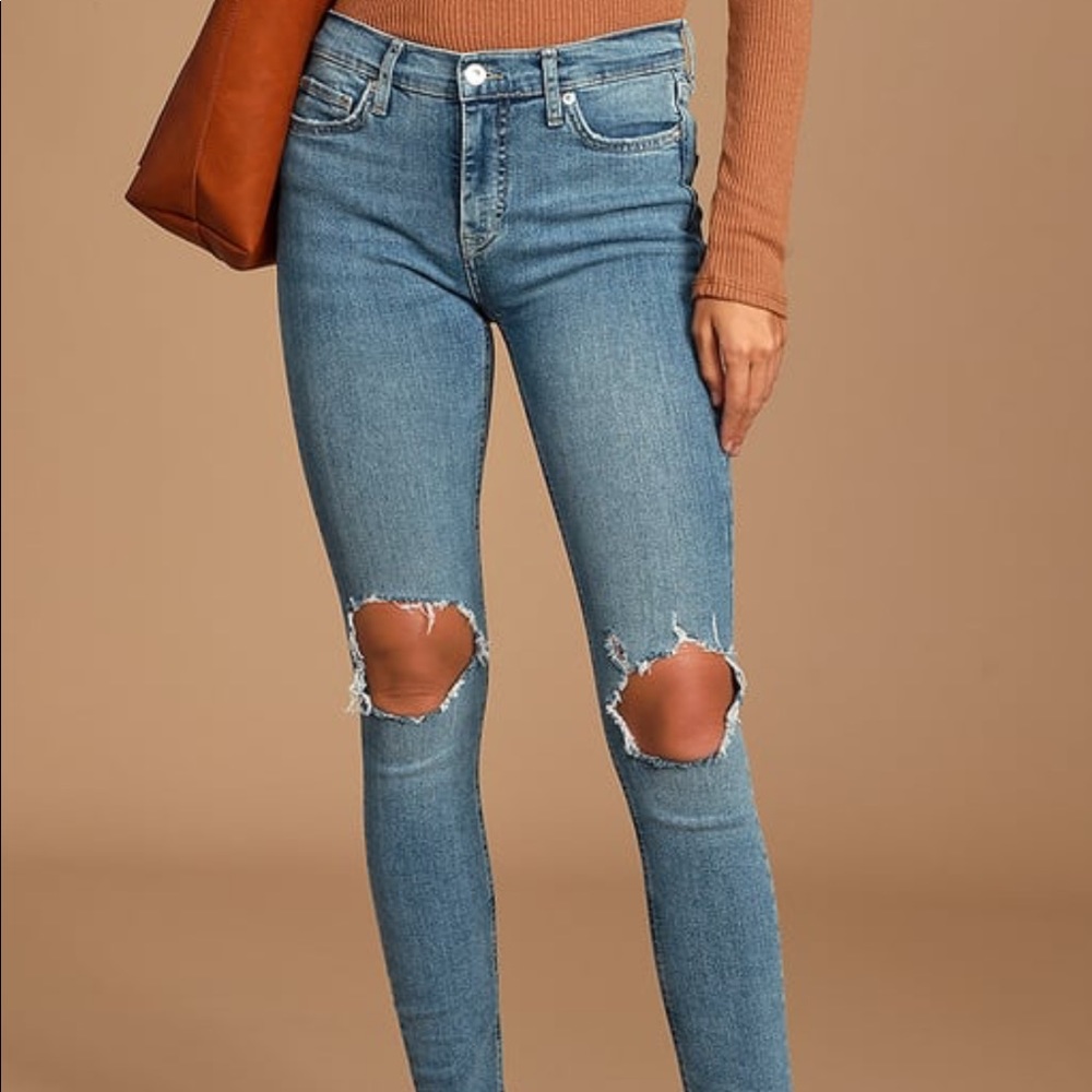Free People busted knee jeans